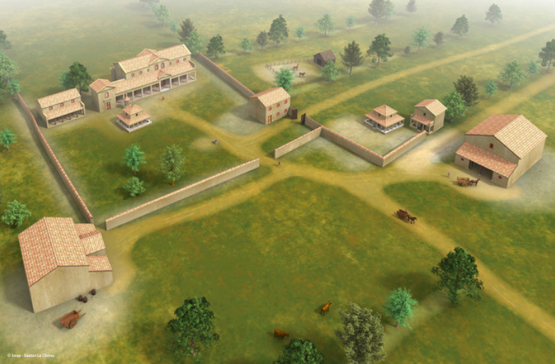 Image : Évocation du domaine rural antique de Bais (Ille-et-Vilaine) 