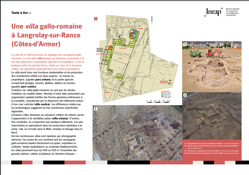 Texte à lire - Iconographie : Une villa gallo-romaine à Langrolay-sur-Rance (Côtes d’Armor)